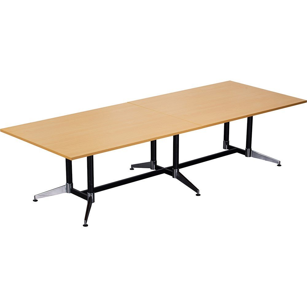 Typhoon Boardroom Table 3200W x 1200D x 750H Beech & Black | Office Furniture Designs