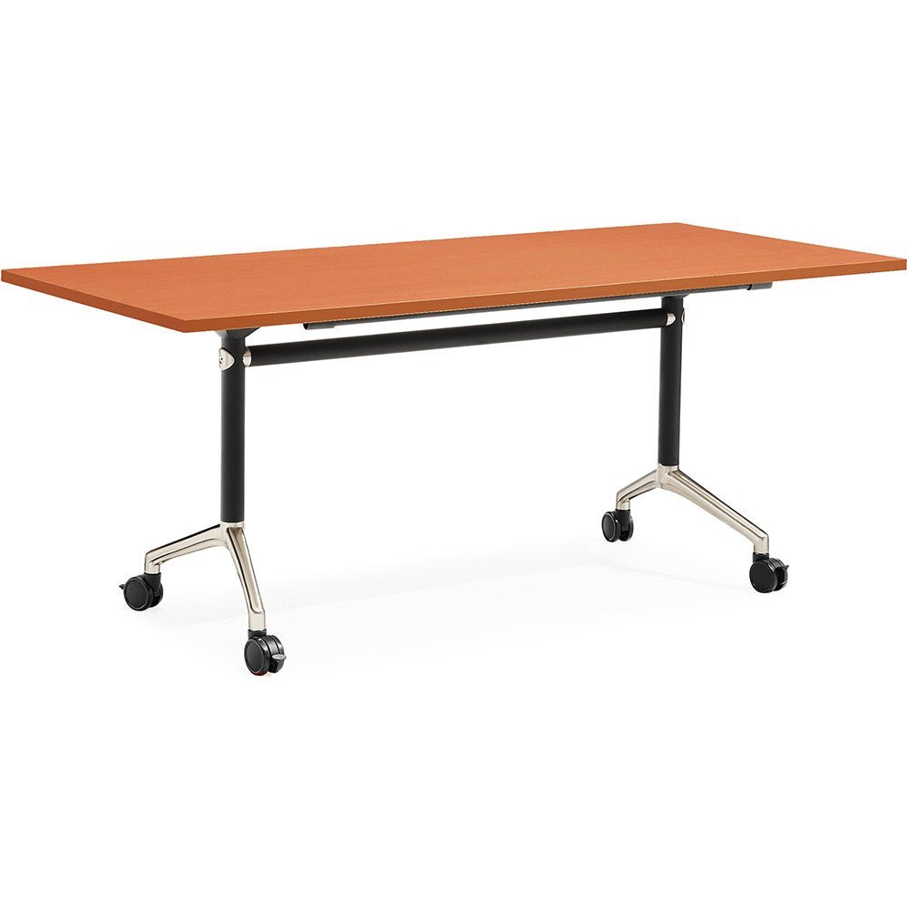Typhoon Flip Top Table 1500W x 750D x 750H Cherry & Black & Silver | Office Furniture Designs
