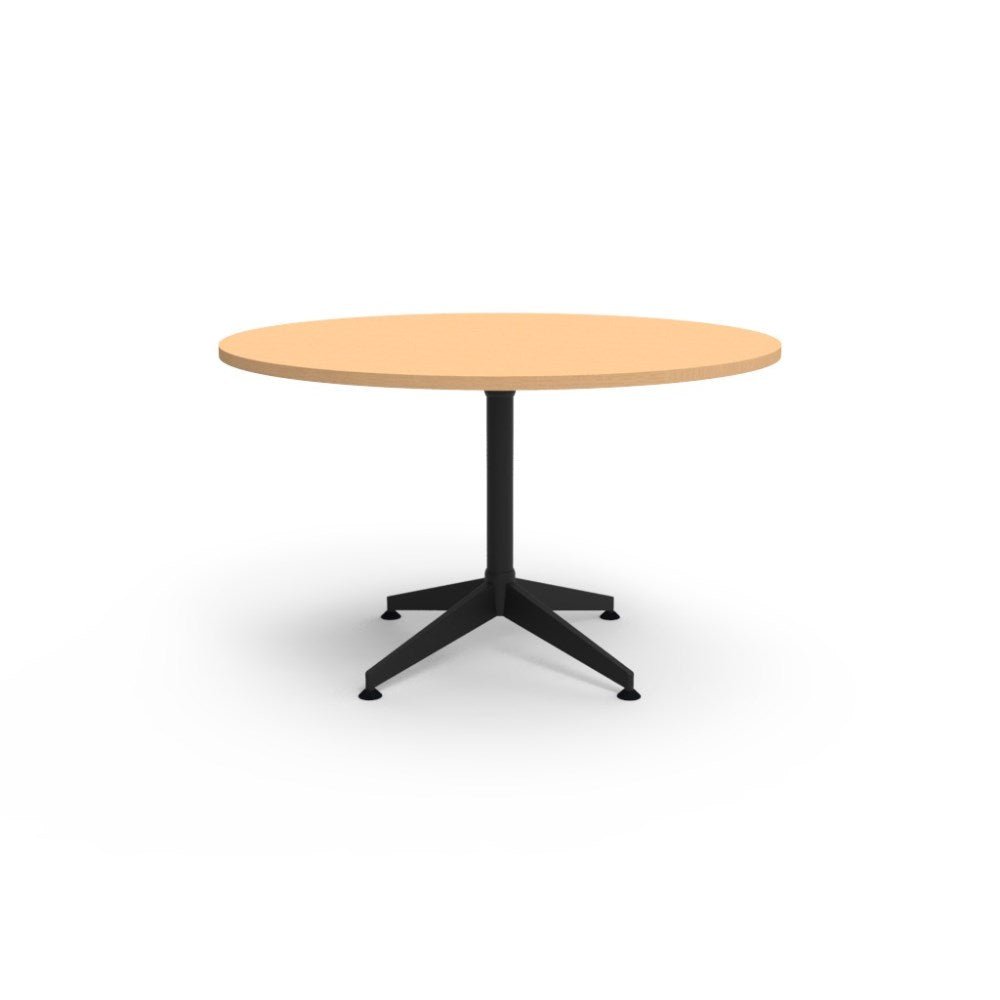 Typhoon Round Meeting Table 1200D x 750mmH Beech & Black | Office Furniture Designs