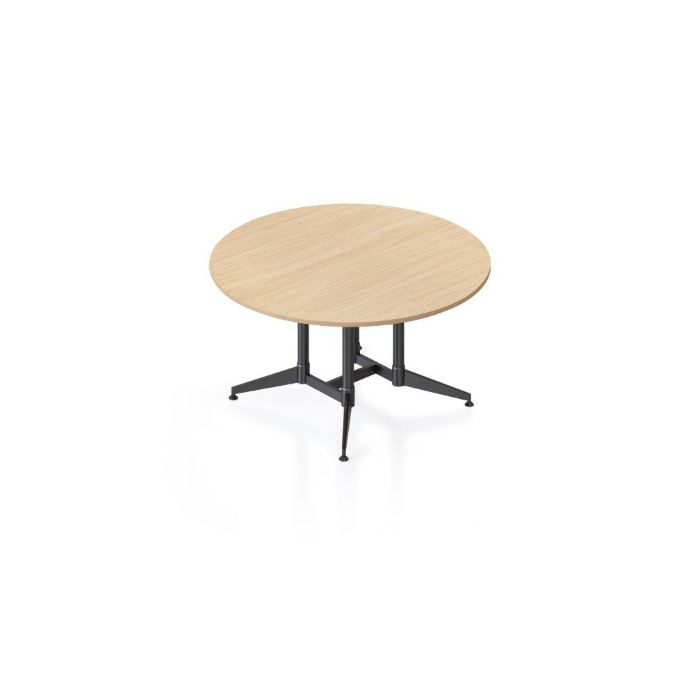 Typhoon Round Meeting Table 1500D x 750mm H Black & Oak | Office Furniture Designs