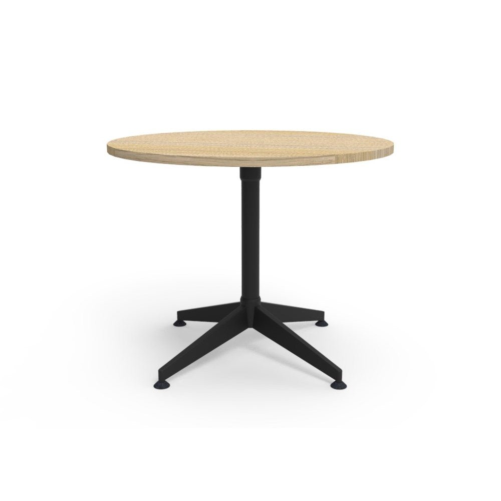 Typhoon Round Meeting Table 900D x 750mmH Black & Oak | Office Furniture Designs
