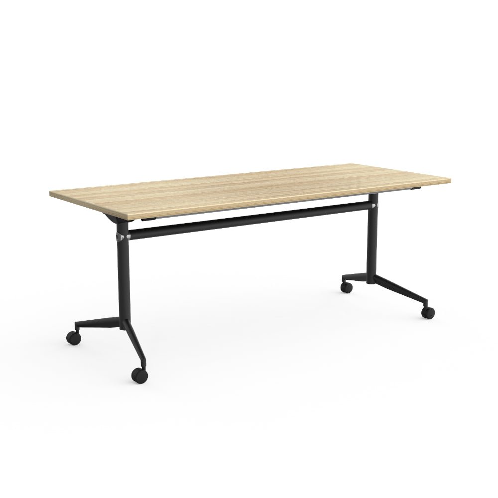 Uni Flip Table 1200W x 600D x 720mmH Black Oak | Office Furniture Designs
