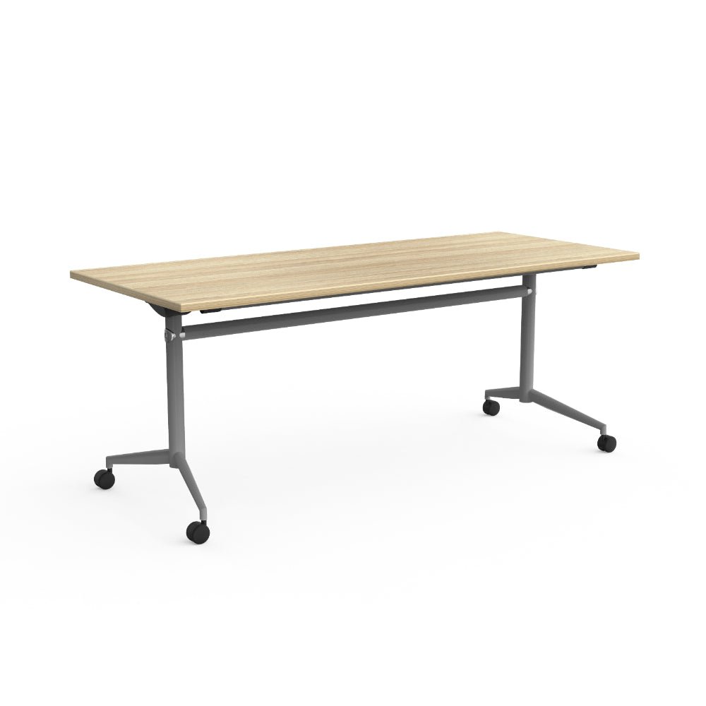 Uni Flip Table 1200W x 750D x 720mmH Silver Oak | Office Furniture Designs
