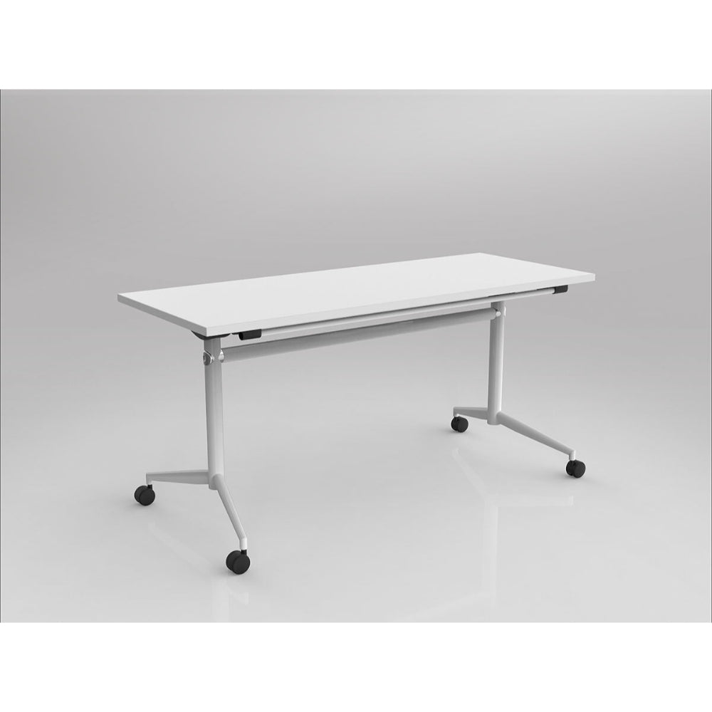 Uni Flip Table 1500W x 600D x 720mmH White White | Office Furniture Designs