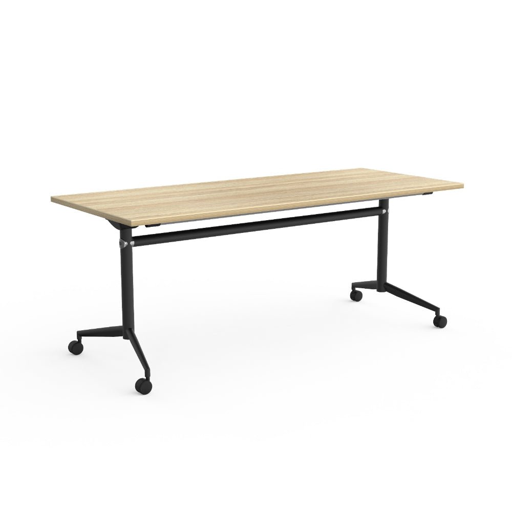 Uni Flip Table 1500W x 750D x 720mmH Black Oak | Office Furniture Designs