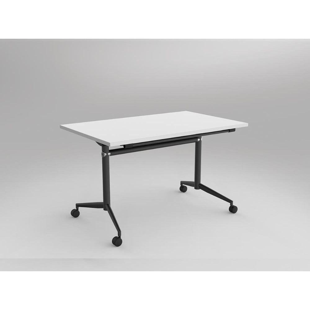 Uni Flip Table 1600W x 600D x 720mmH Black White | Office Furniture Designs