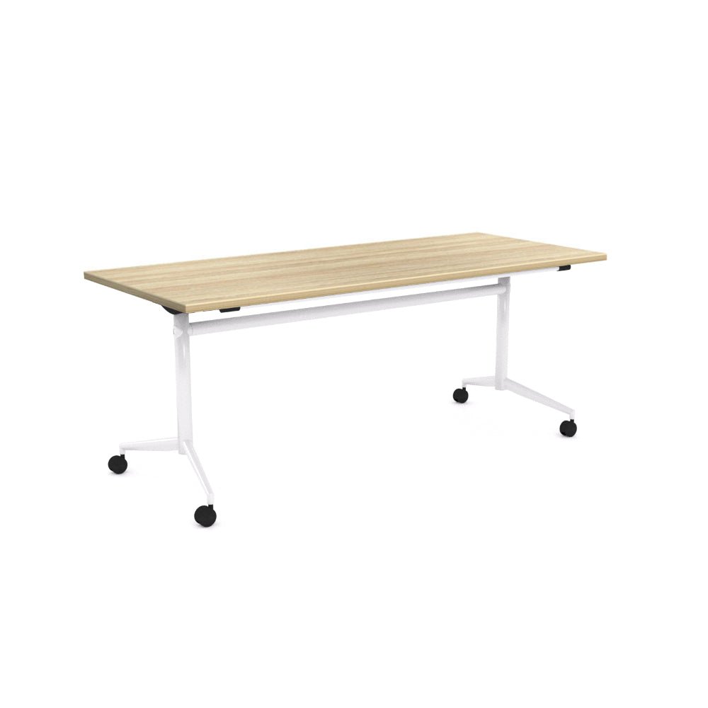 Uni Flip Table 1800W x 750D x 720mmH White Oak | Office Furniture Designs