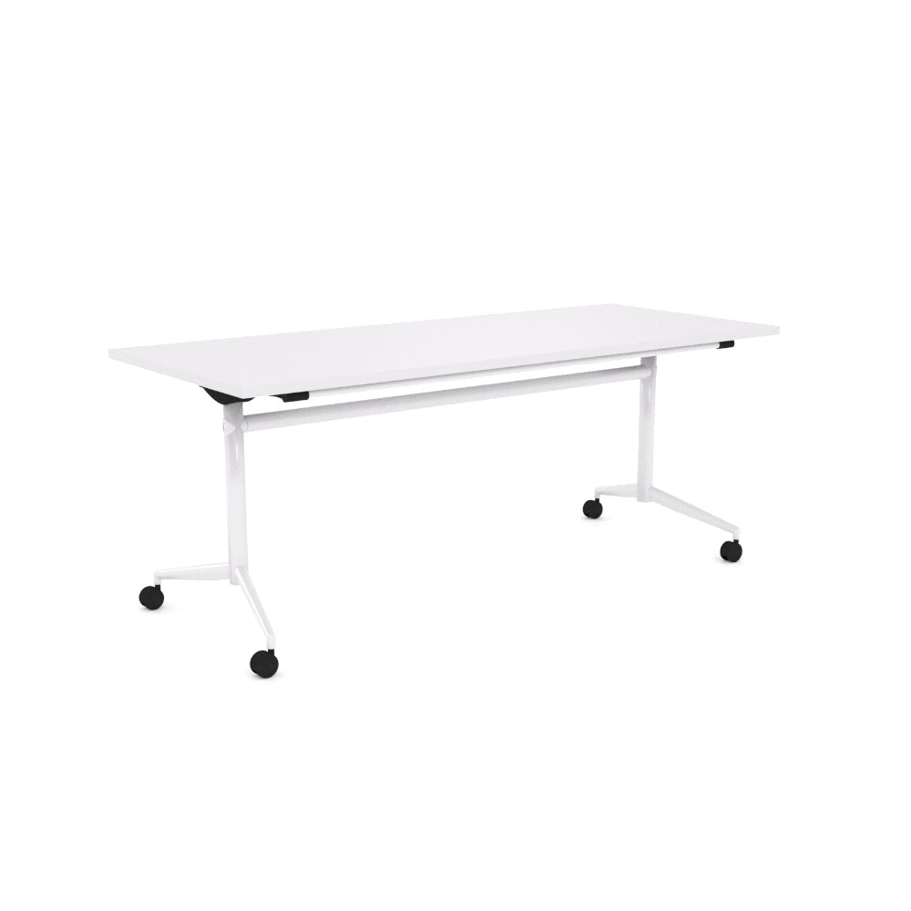 Uni Flip Table 1800W x 750D x 720mmH White White | Office Furniture Designs
