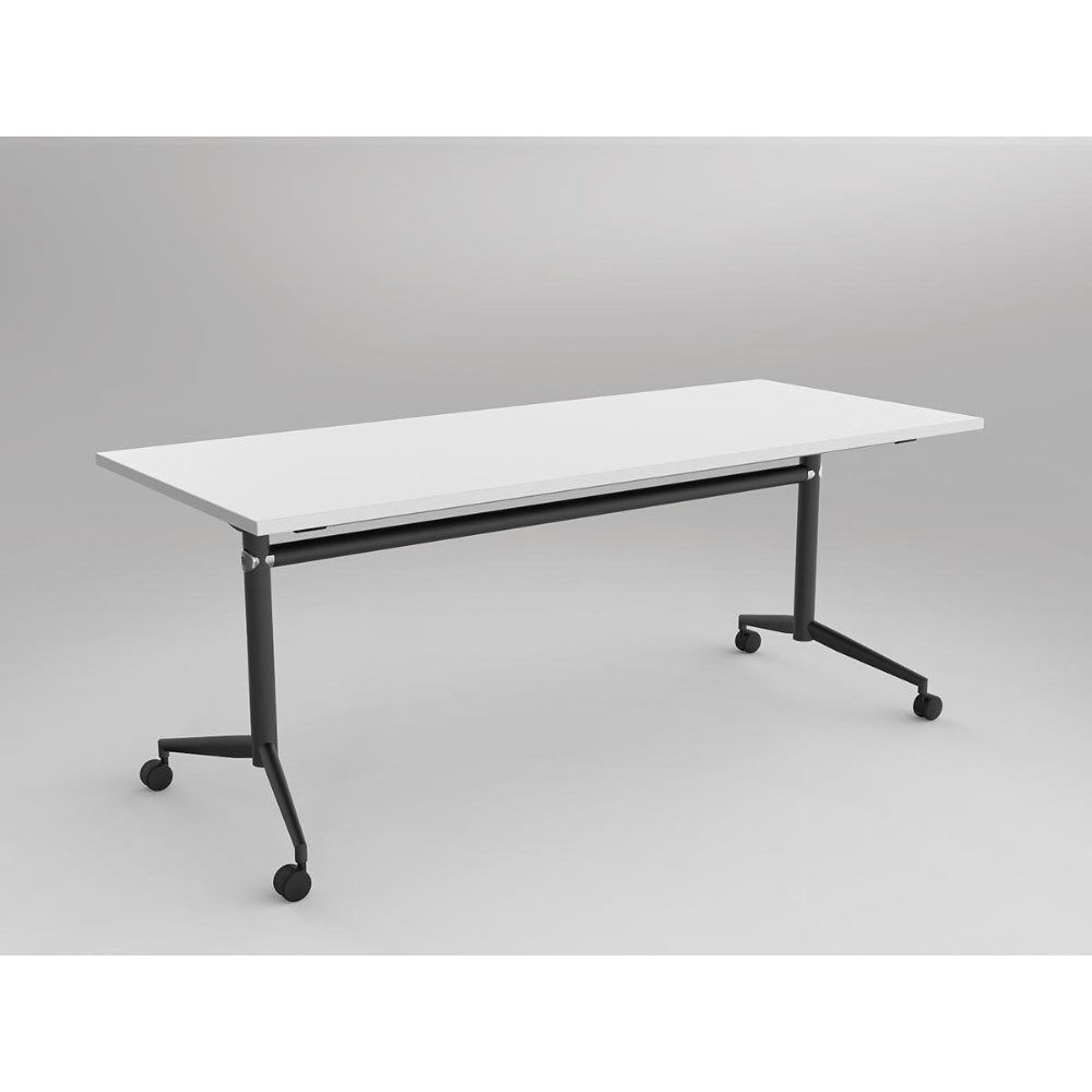 Uni Flip Table 2100W x 900D x 720mmH Black White | Office Furniture Designs