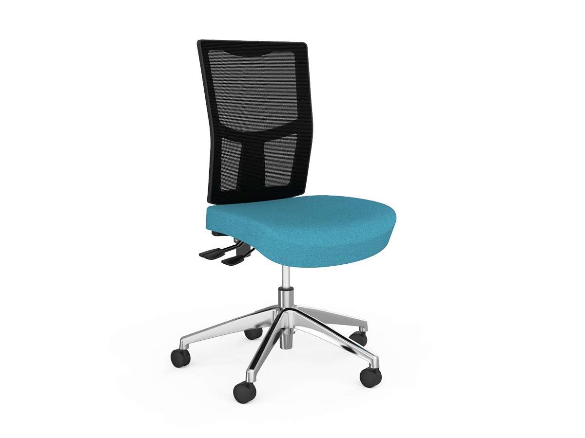 Urban Task Chair Base No Arms Alloy Light Blue | Office Furniture Designs