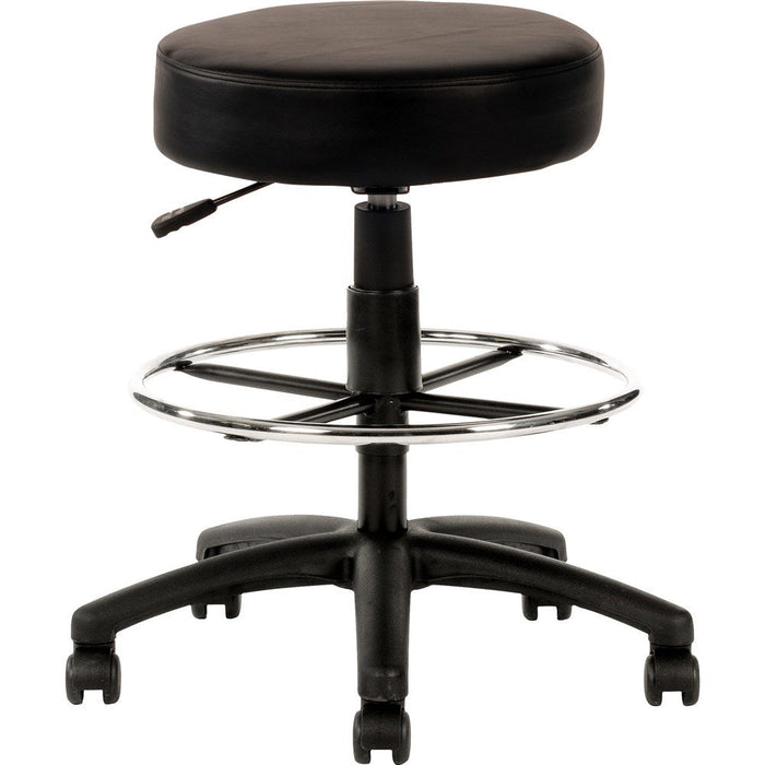 Utility Stool Height Adjustable Black PU | Office Furniture Designs