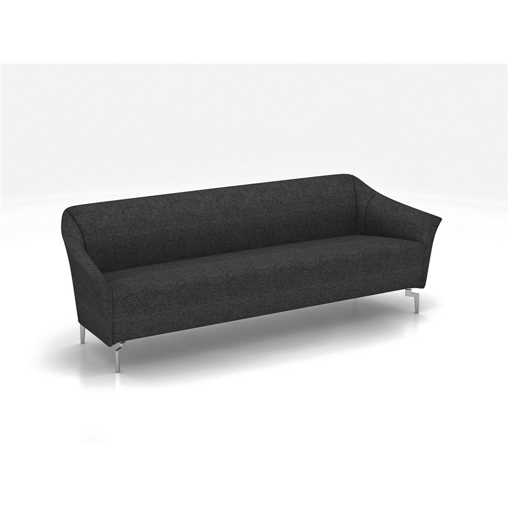 Venice Lounge Fabric 3 seater Charcoal 1880W x 730D x 780H | Office Furniture Designs