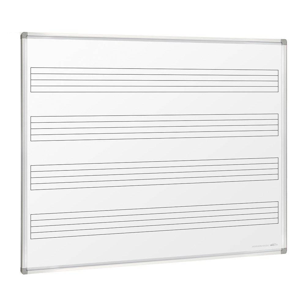 Wall Mounted Magnetic Music Whiteboard 1500W x 1200H White | Office Furniture Designs