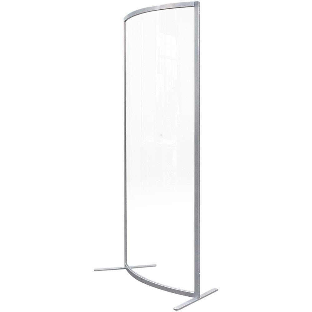 Wave Screen Guard Free Standing Clear 800W x 1800H Curved Edge Clear | Office Furniture Designs