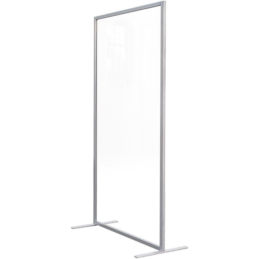 Wave Screen Guard Free Standing Clear 800W x 1800H Straight Edge Clear | Office Furniture Designs