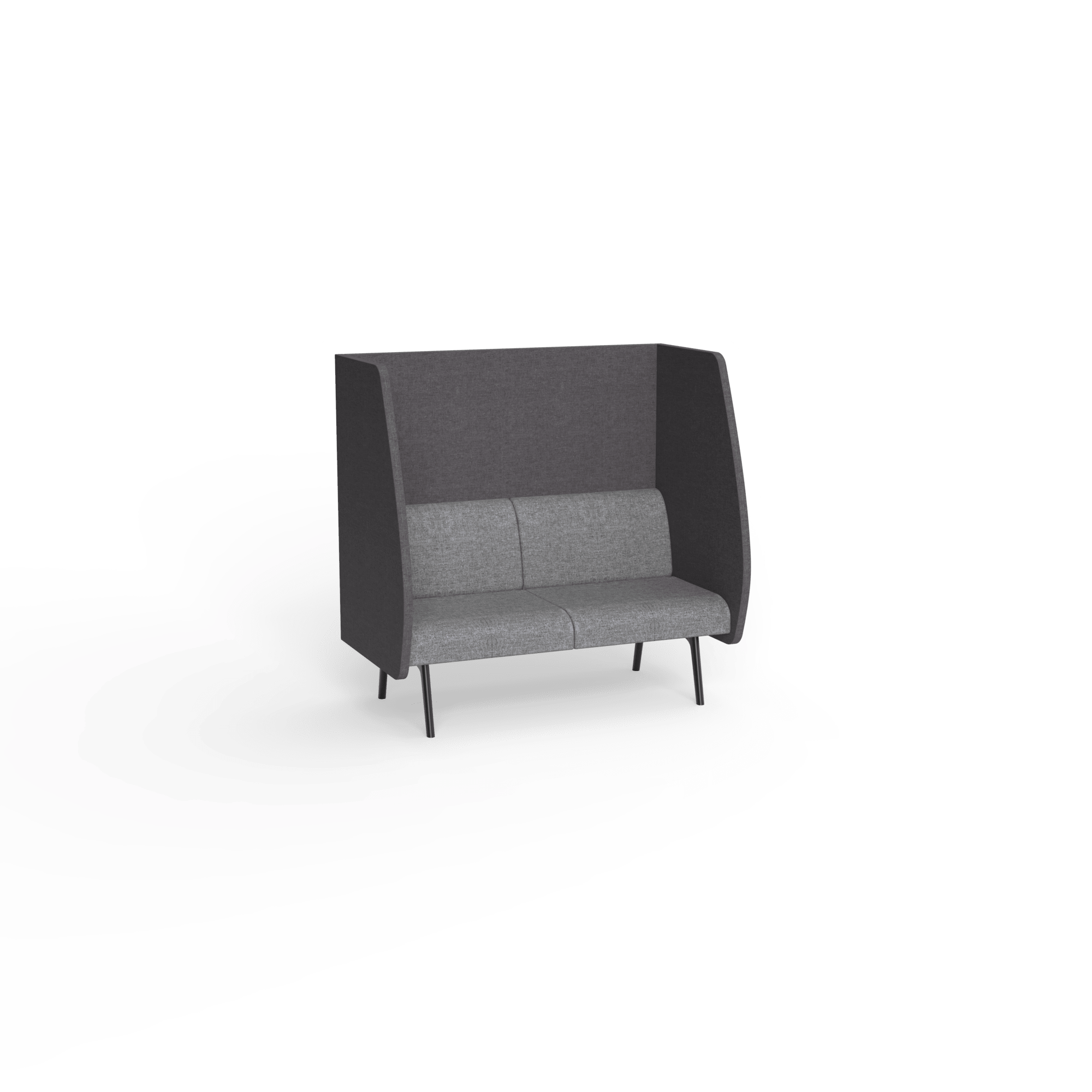 Willow Booth 2 Seater Onyx & Charcoal | Office Furniture Designs