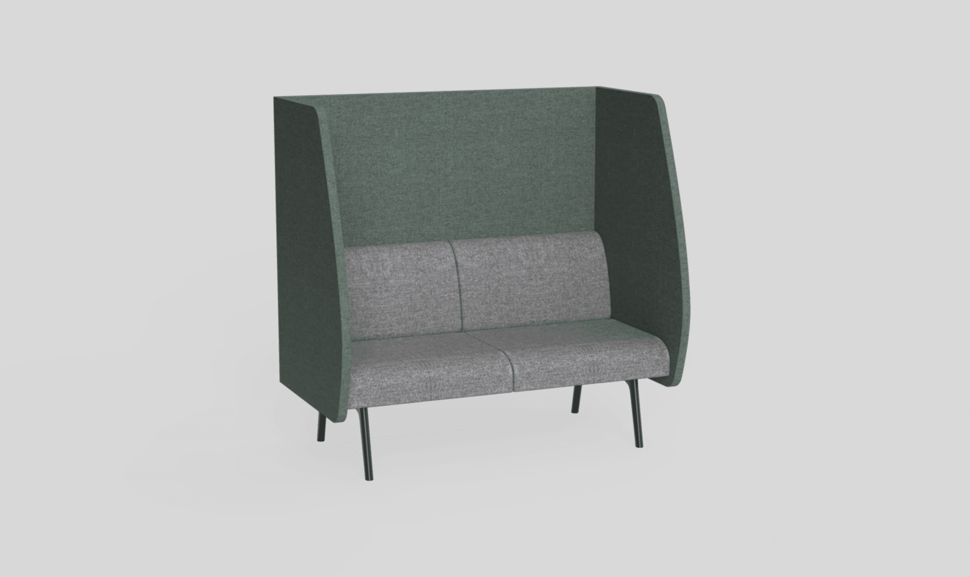 Willow Booth 2 Seater Onyx & Green | Office Furniture Designs