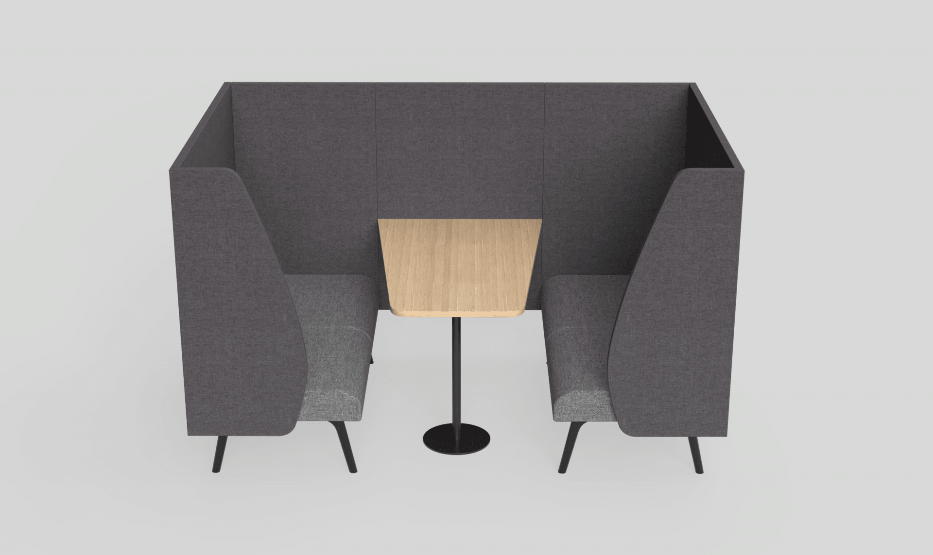 Willow Booth 4 Seater Onyx & Charcoal | Office Furniture Designs
