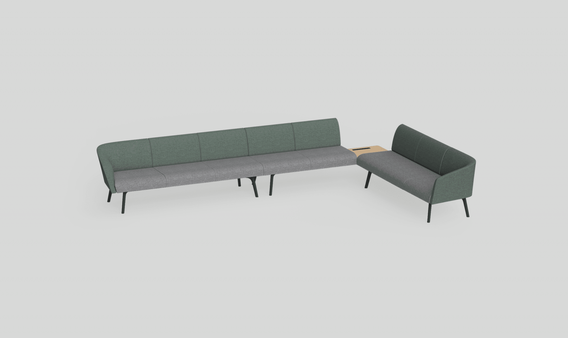 Willow Modular Lounge 18 Charcoal Black Metal | Office Furniture Designs