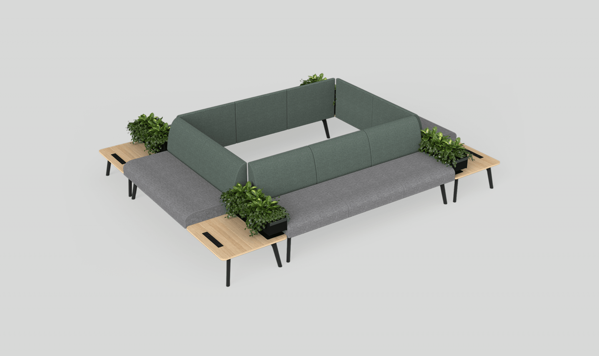 Willow Modular Lounge 19 Charcoal Black Metal | Office Furniture Designs
