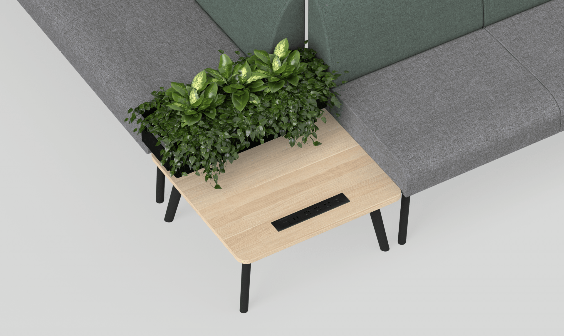 Willow Modular Lounge 21 Charcoal Black Metal | Office Furniture Designs