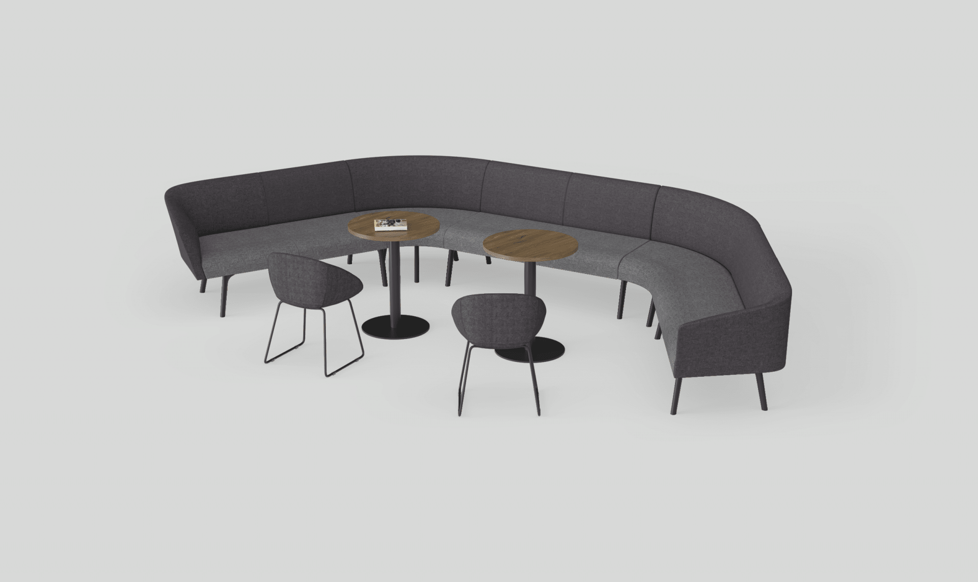 Willow Modular Lounge 21 Charcoal Black Metal | Office Furniture Designs