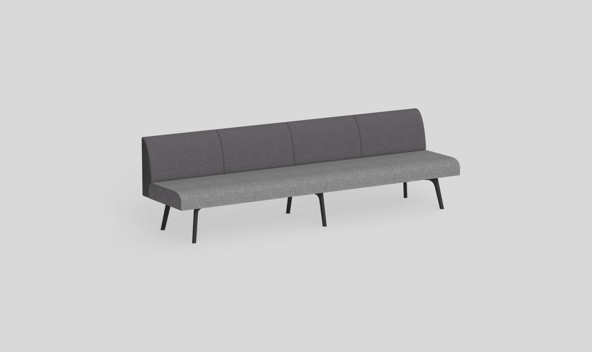 Willow Modular Lounge 7 Charcoal Black Metal | Office Furniture Designs